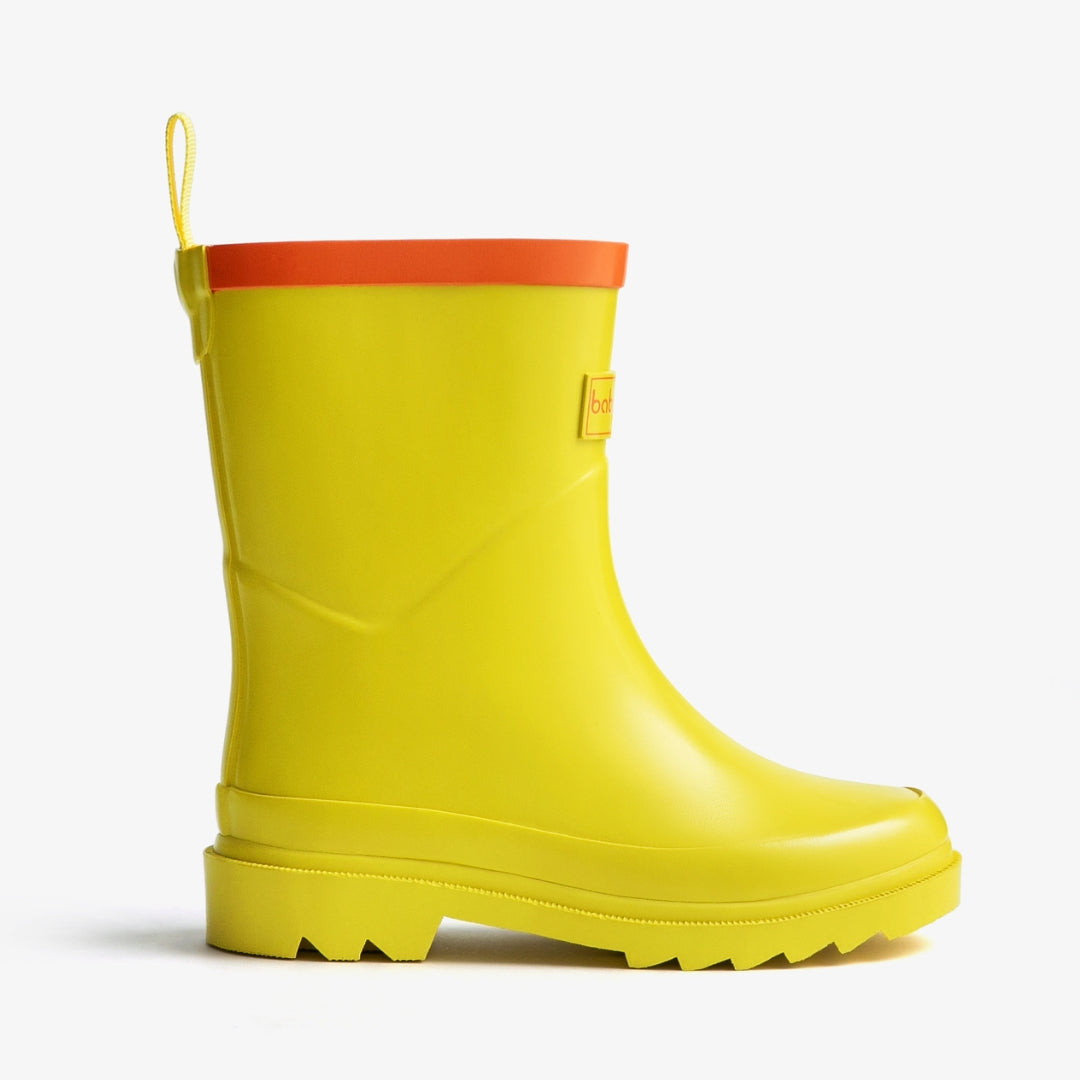 Morden Yellow Gloss Kids' Rain Boots – Bright Waterproof Babylosophy®