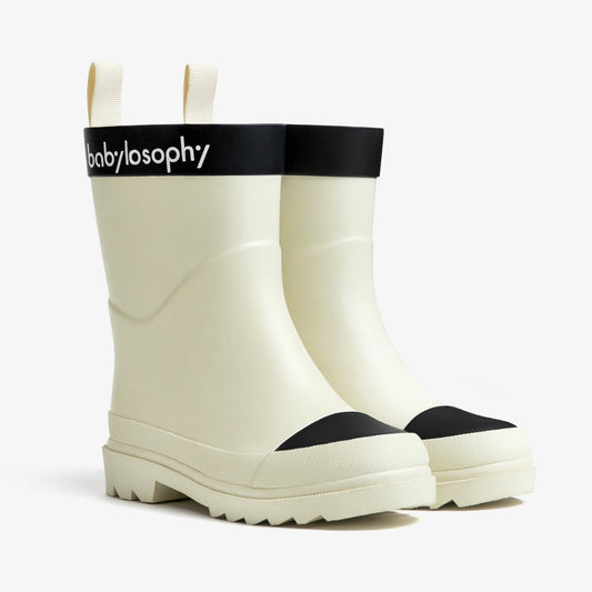 Babylosophy Classic Kids - Natural Rubber Rain Boots - Beige Matt (UK Sizes 3-13) - babylosophy