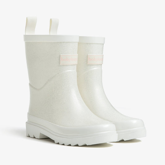 Babylosophy Morden Kids’ Natural Rubber Rain Boots – Pearl Glitter (UK Sizes 3–13) - babylosophy