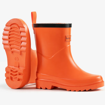 Babylosophy Morden Kids’ Natural Rubber Rain Boots – Orange Gloss (UK Sizes 3–13) - babylosophy