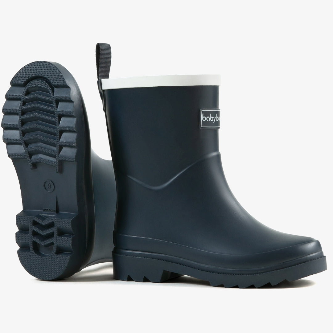 Babylosophy Morden Kids’ Natural Rubber Rain Boots – Black Matt (UK Sizes 3–13) - babylosophy